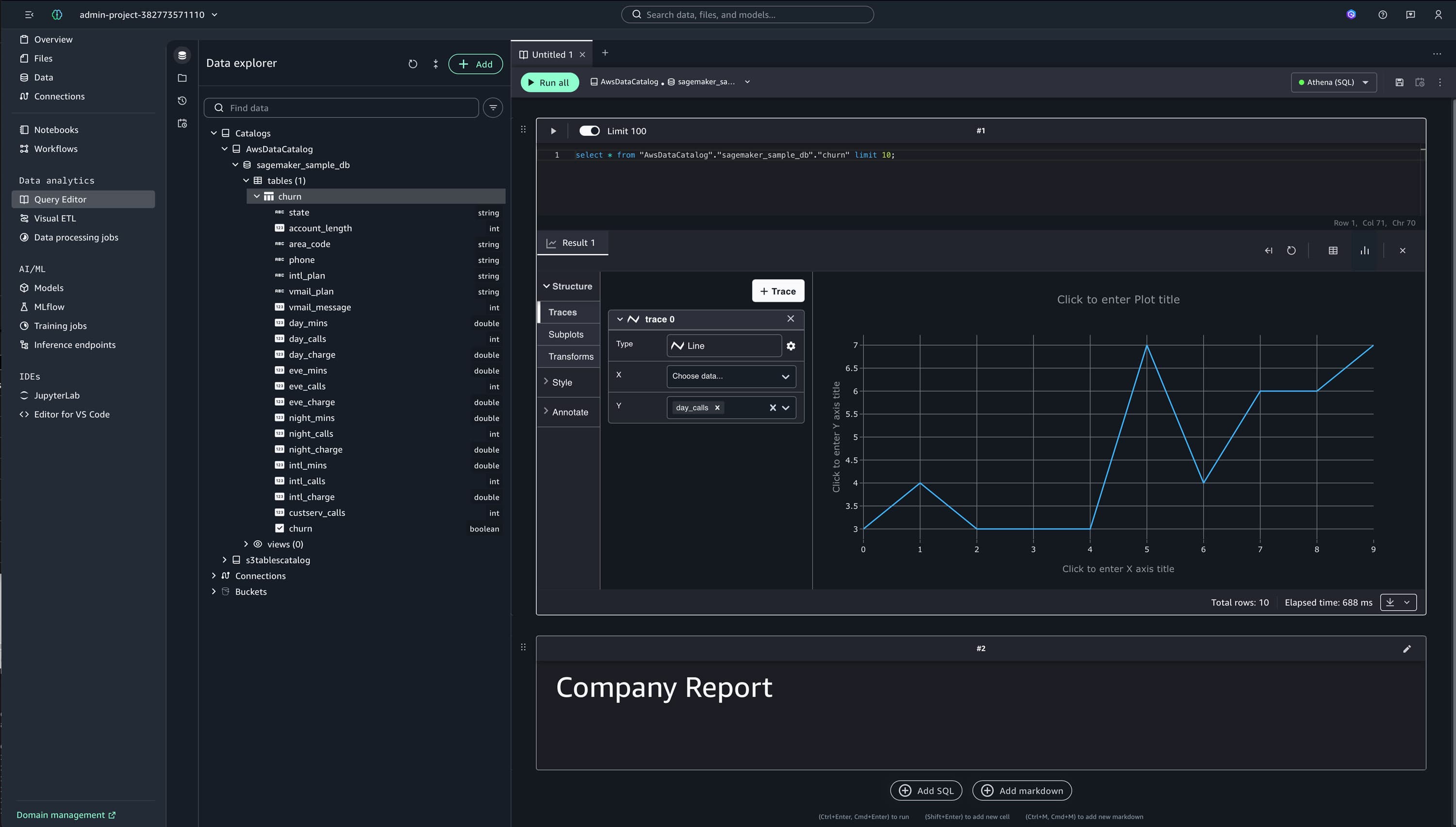 Amazon Sagemaker Unified Studio - Query Editor