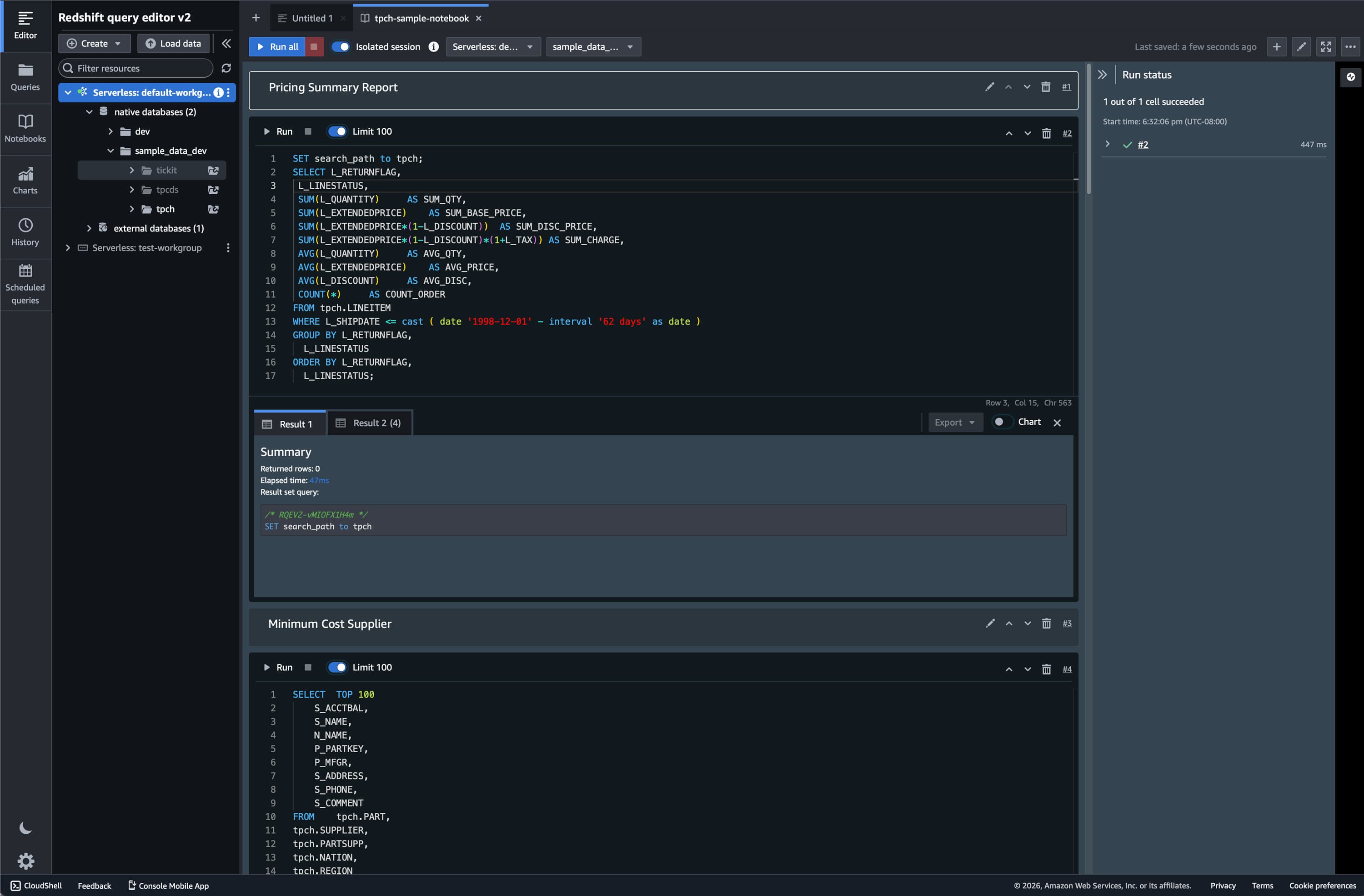 Amazon Sagemaker Unified Studio - Query Editor